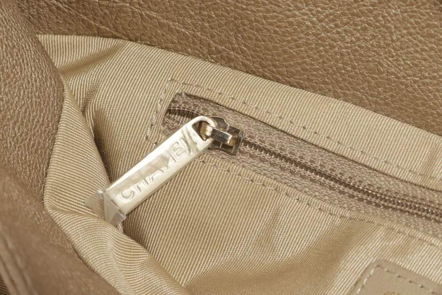 CHANEL TRIANON MESSENGER BAG (1746xxxx) GOLD DISTRESSED LEATHER GOLD HARDWARE WITH DUST COVER , CARD AND BOX