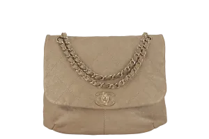 CHANEL TRIANON MESSENGER BAG (1746xxxx) GOLD DISTRESSED LEATHER GOLD HARDWARE WITH DUST COVER , CARD AND BOX