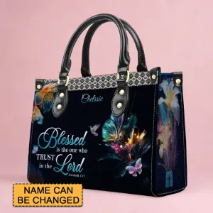 Christianartbag Handbags- Blessed Is The One Who Trusts In The Lord Jeremiah 17:7 - Personalized Leather Handbag - CABLTB01120225