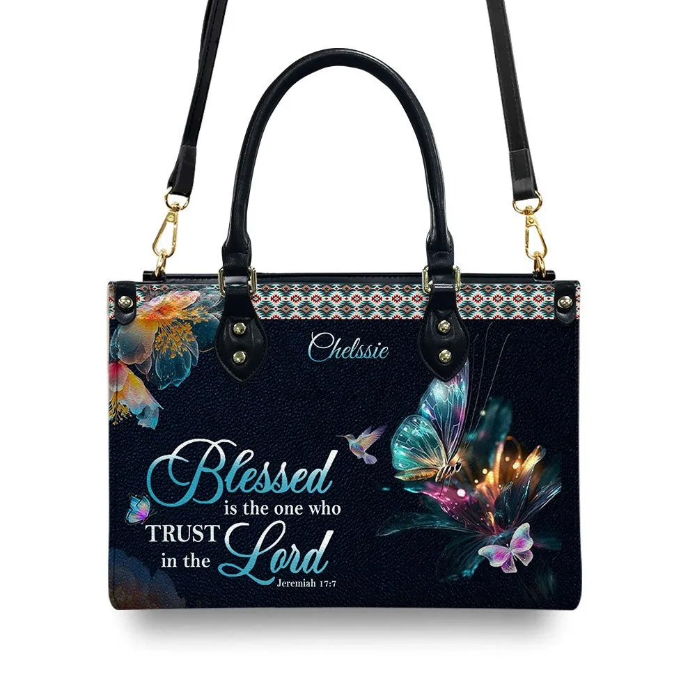 Christianartbag Handbags- Blessed Is The One Who Trusts In The Lord Jeremiah 17:7 - Personalized Leather Handbag - CABLTB01120225