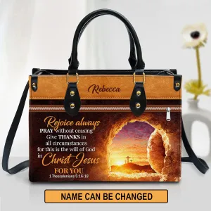 Christianartbag Handbags, Rejoice Always Pray Without Ceasing Leather Bags, Personalized Bags, Gifts for Women, Christmas Gift, CABLTB01300723.