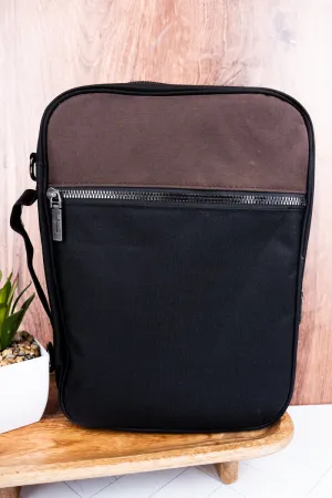Church Days Black and Brown Canvas Bible Cover