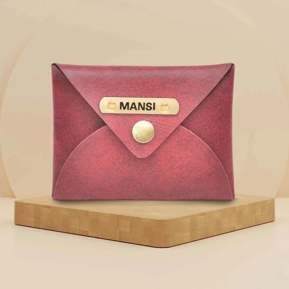 Classy Leather Customized Business-Visitng Card Holder (Maroon)