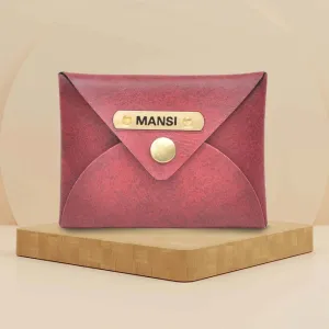 Classy Leather Customized Business-Visitng Card Holder (Maroon)