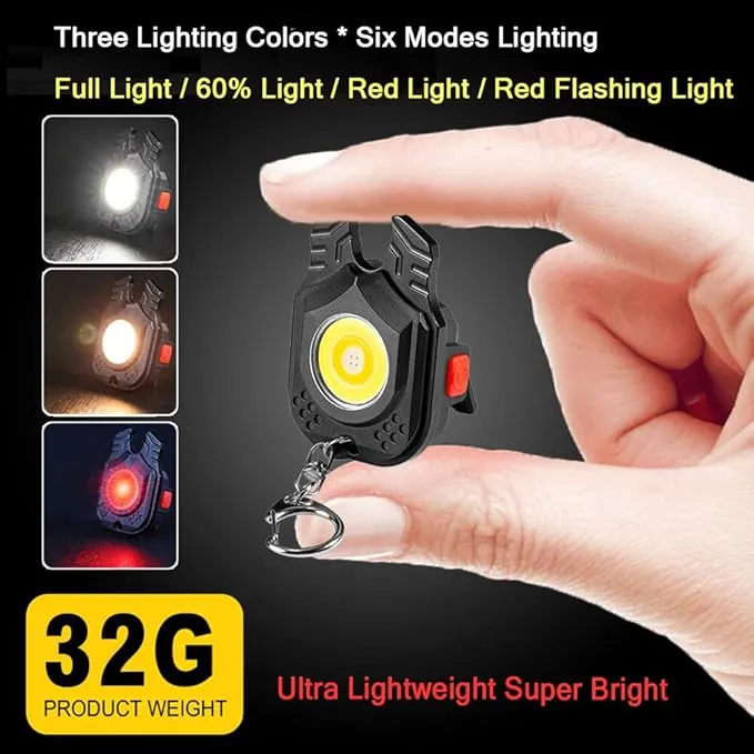 COB Rechargeable Flashlights with 2 Compressed Towels, Keychain Collar Accessories, Dog Lights for Night Walking 1000 Lumens, 6 Light Modes with Folding Bracket and Magnet Base