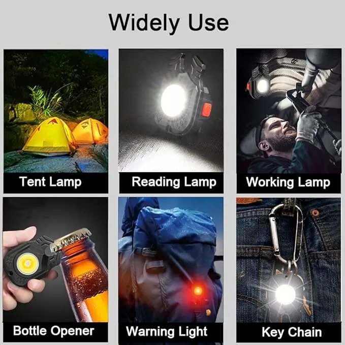 COB Rechargeable Flashlights with 2 Compressed Towels, Keychain Collar Accessories, Dog Lights for Night Walking 1000 Lumens, 6 Light Modes with Folding Bracket and Magnet Base