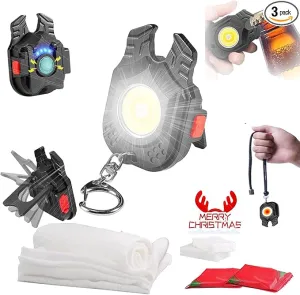 COB Rechargeable Flashlights with 2 Compressed Towels, Keychain Collar Accessories, Dog Lights for Night Walking 1000 Lumens, 6 Light Modes with Folding Bracket and Magnet Base