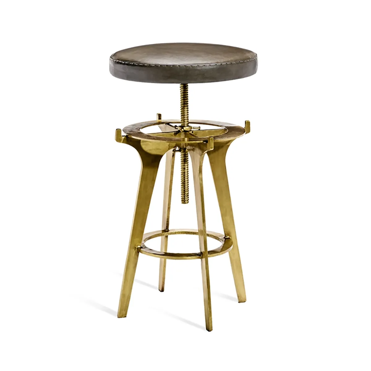Colton Adjustable Brass Stool