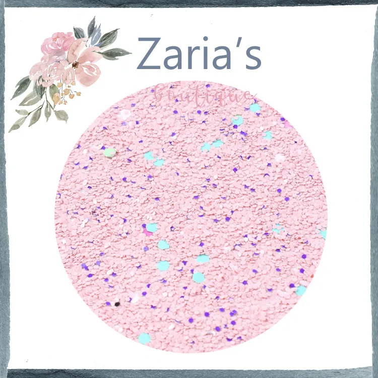 Confetti Pink ~ Chunky Glitter Faux Leather Fabric Sheets ~ 20x34cm