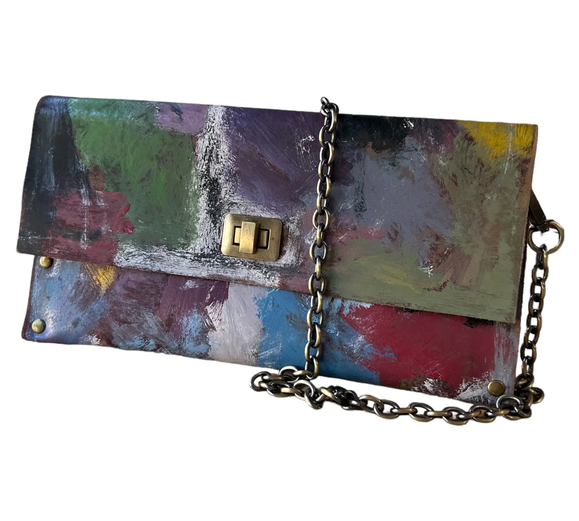 Contemporary Art on Leather Handbag