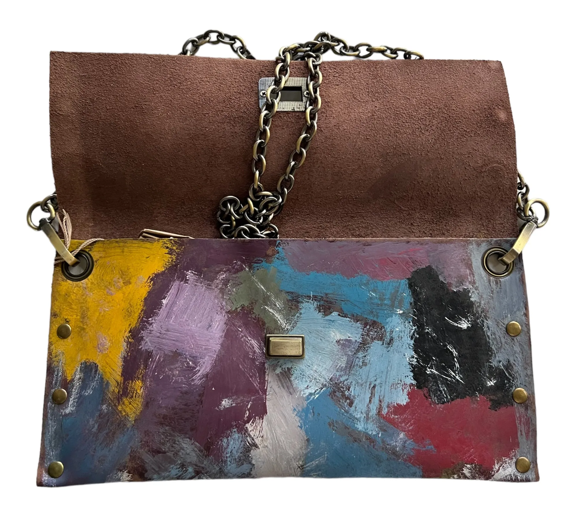 Contemporary Art on Leather Handbag