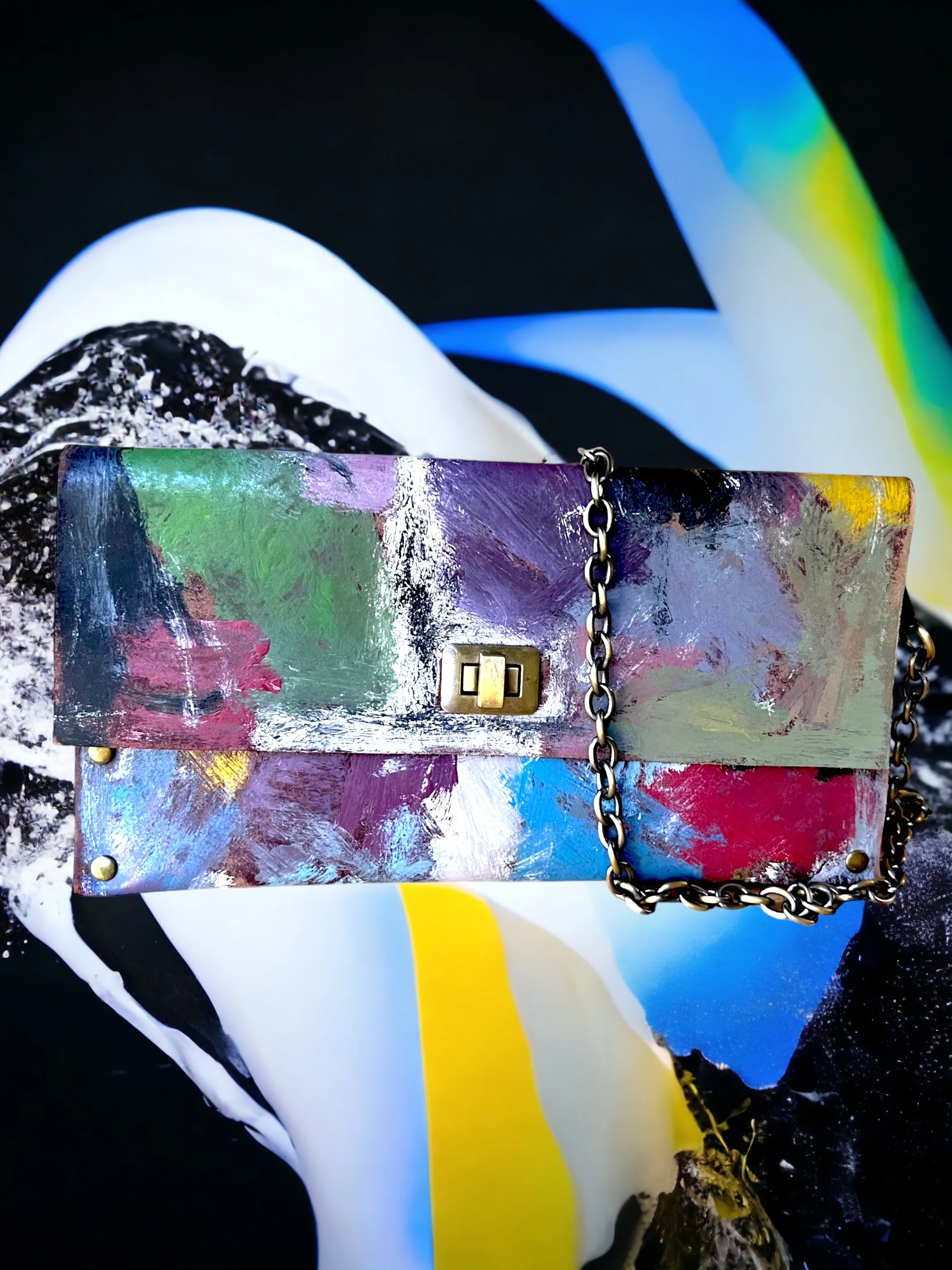 Contemporary Art on Leather Handbag