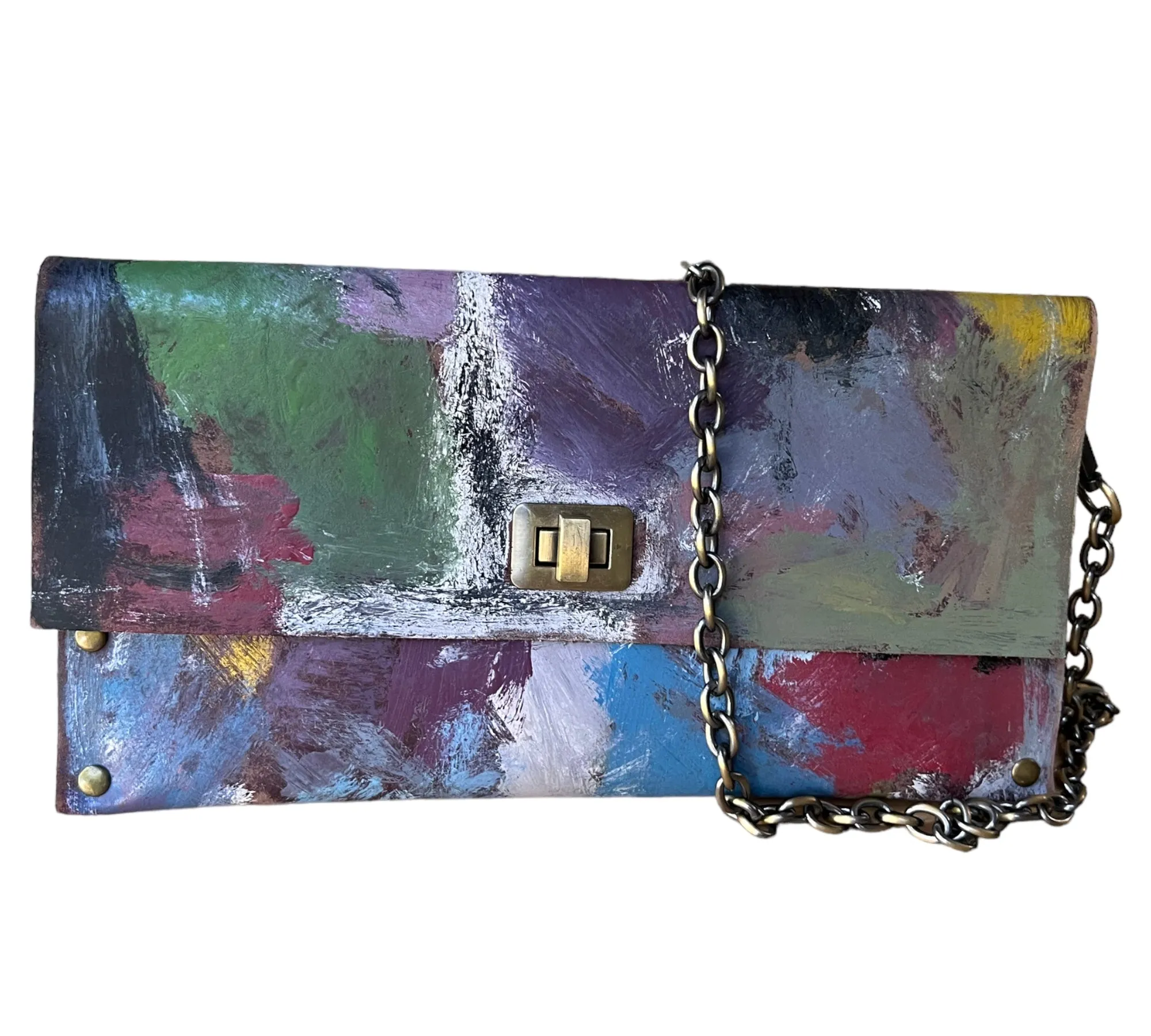 Contemporary Art on Leather Handbag