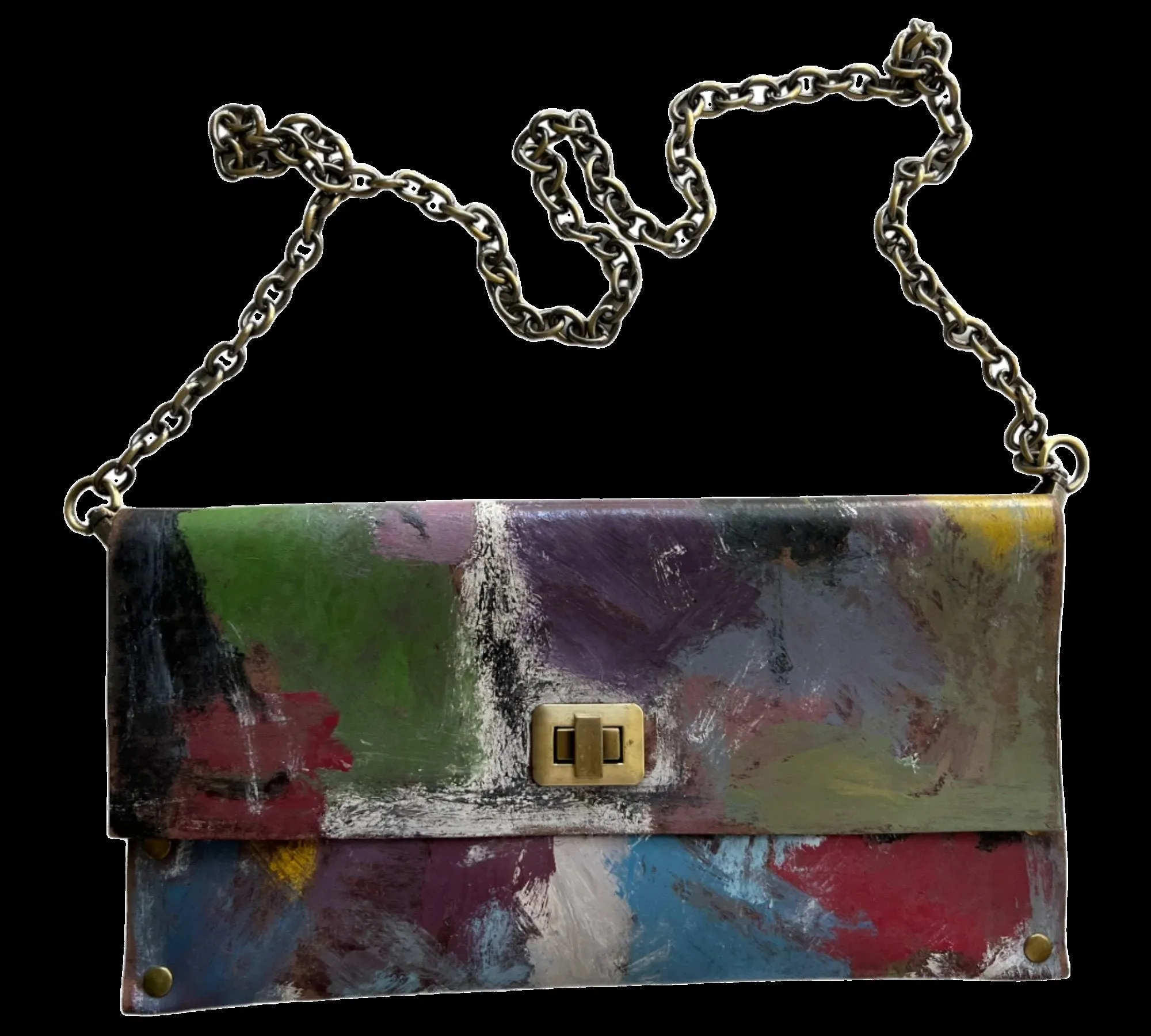 Contemporary Art on Leather Handbag