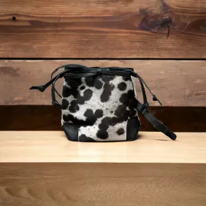Cowhide bucket bag