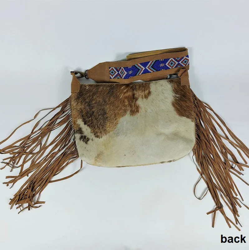 Cowhide shoulder bag with Banjara shoulder strap #2
