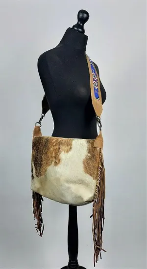 Cowhide shoulder bag with Banjara shoulder strap #2