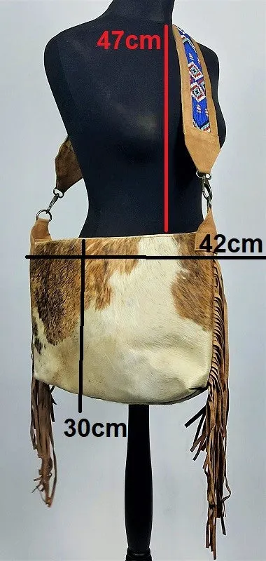Cowhide shoulder bag with Banjara shoulder strap #2