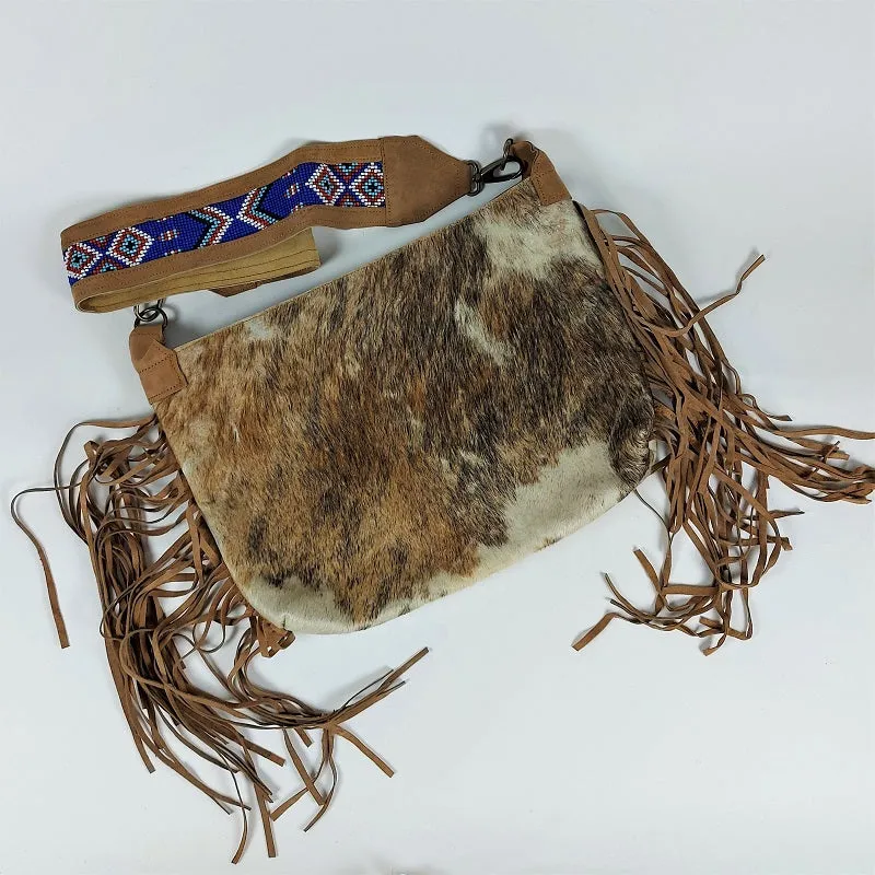 Cowhide shoulder bag with Banjara shoulder strap #2