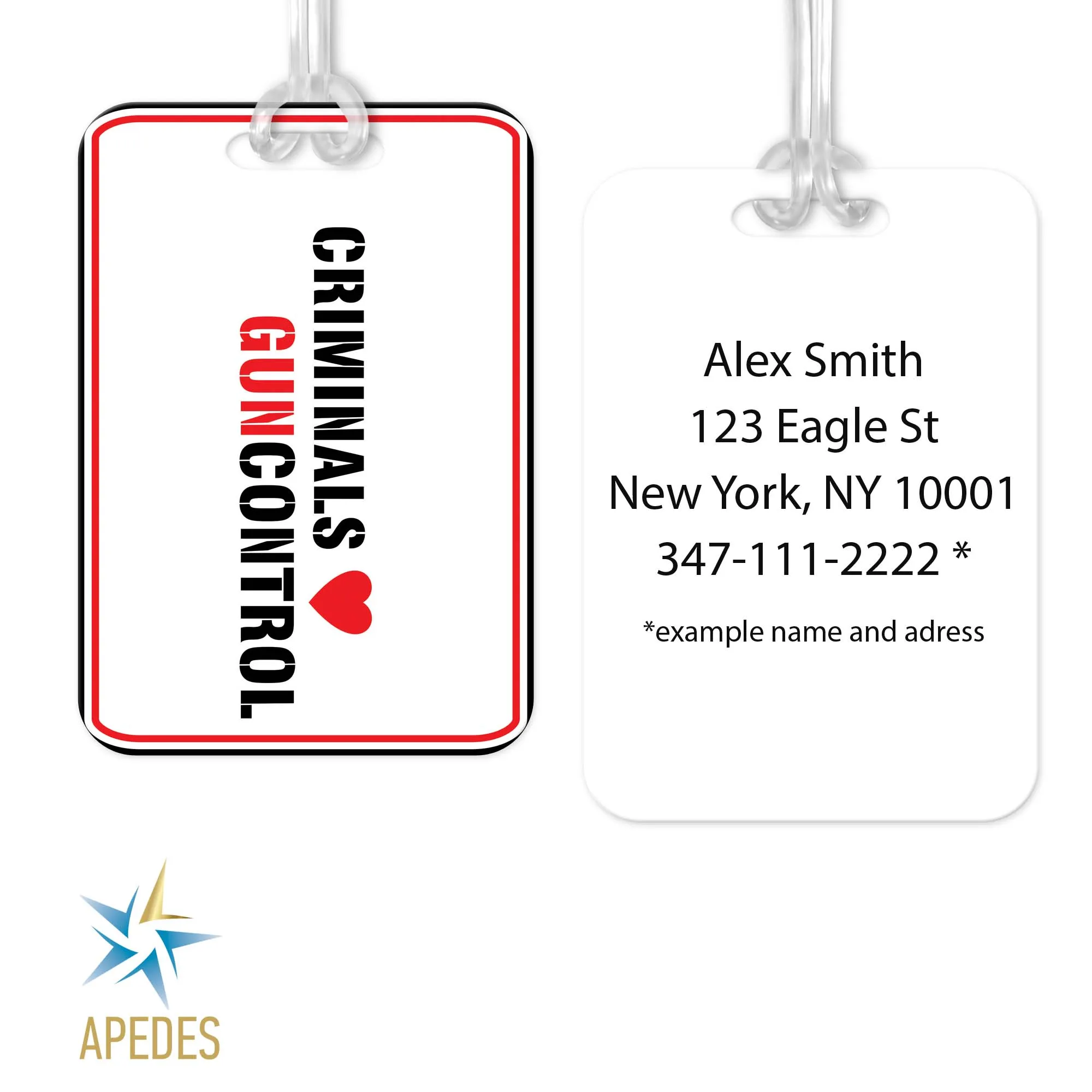 Criminals Guncontrol Rectangle Luggage Tag