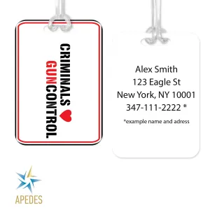 Criminals Guncontrol Rectangle Luggage Tag