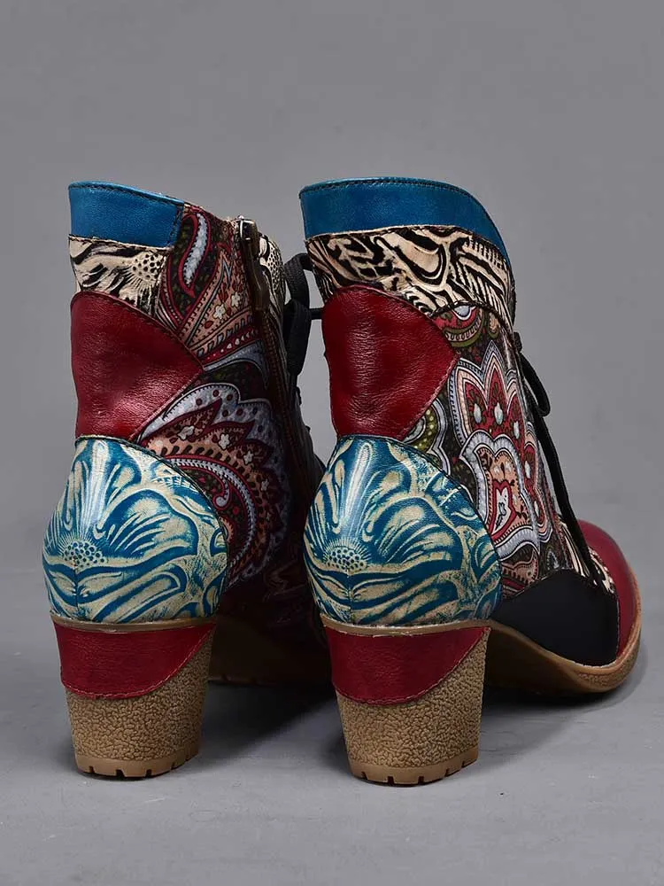 Dalia Leather Bohemian Ankle Boots