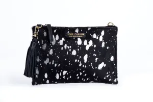 Desert Rain Black Cowhide Clutch