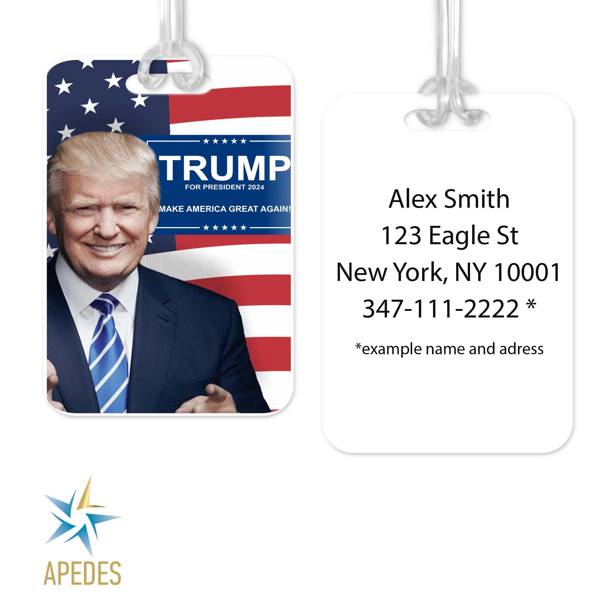 Donald Trump 2024 President Rectangle Luggage Tag