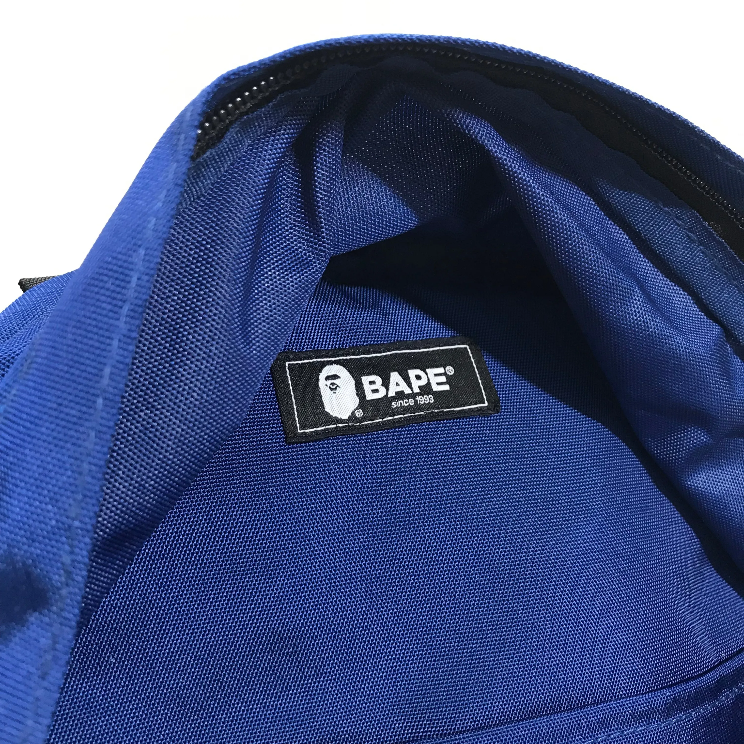 DS! A BATHING APE BAPE NYLON DAYPACK BACKPACK BLUE