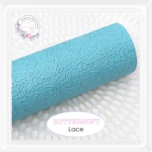 ⋅ Embossed Floral Butter Soft Lace ⋅ Vegan Faux Leather ⋅ Aqua ⋅