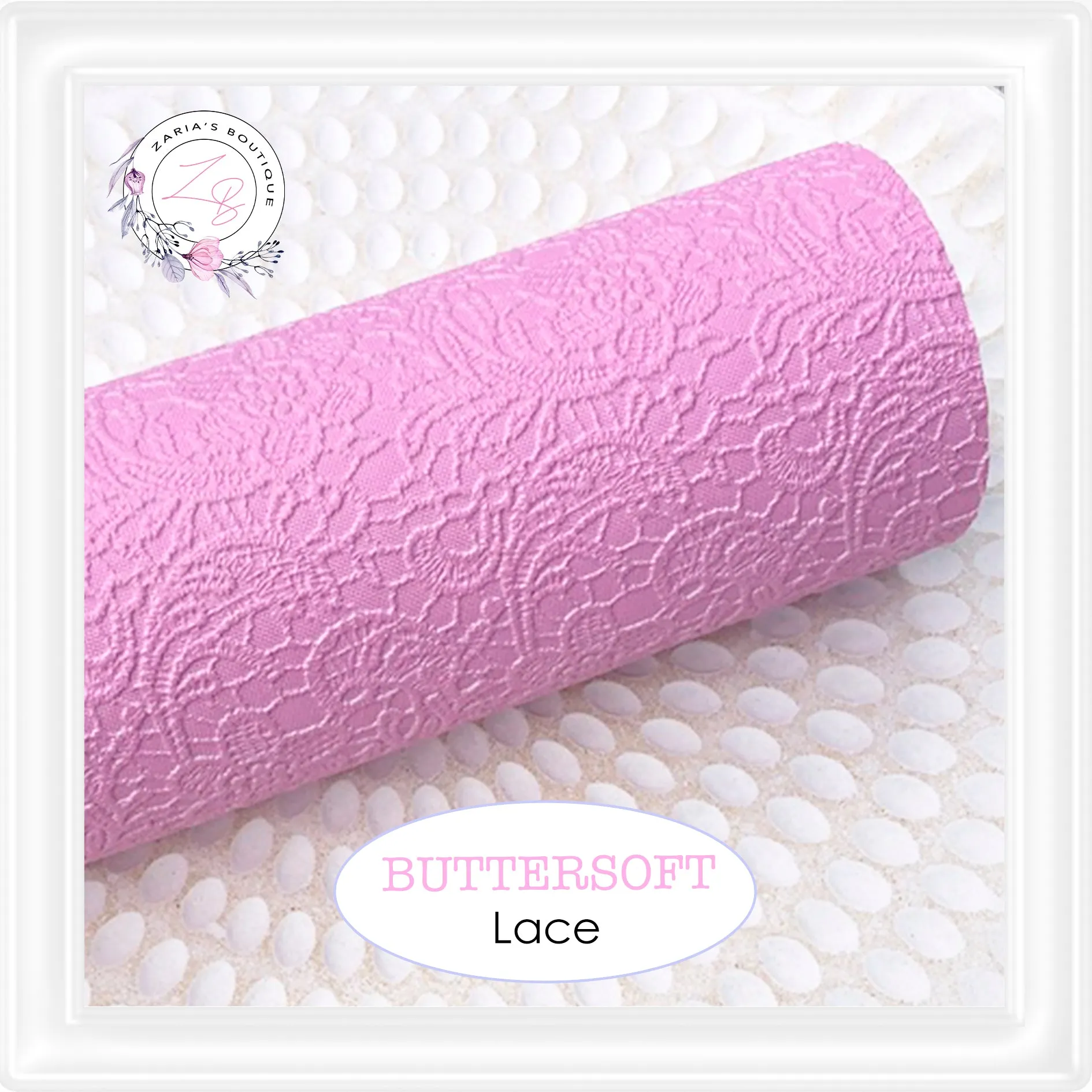 ⋅ Embossed Floral Butter Soft Lace ⋅ Vegan Faux Leather ⋅ Pink ⋅