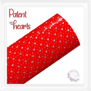 ⋅ Embossed Patent Hearts ⋅ Vegan Faux Leather ⋅ Red ⋅