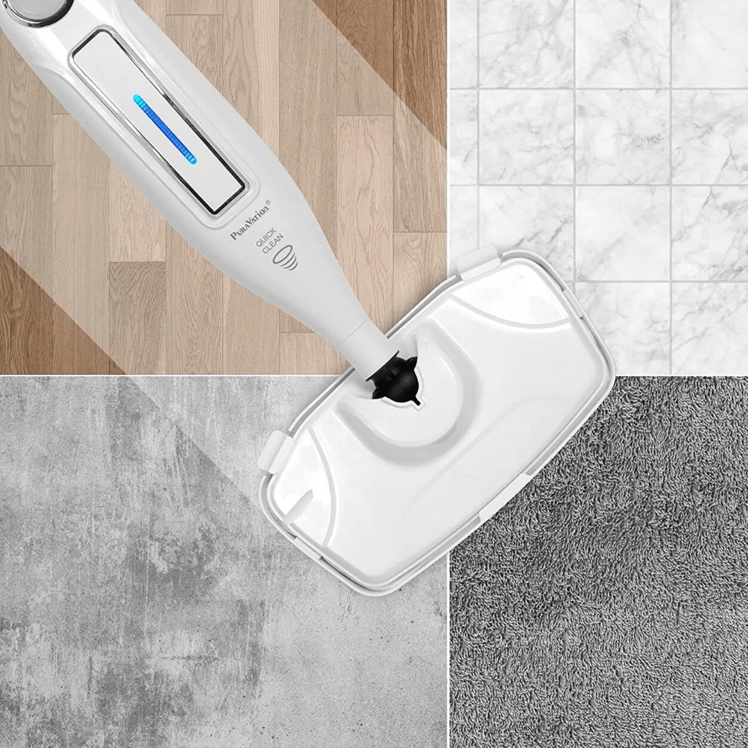 Ergonomic Handheld Tile / Hardwood Floor Steam Mop Cleaner
