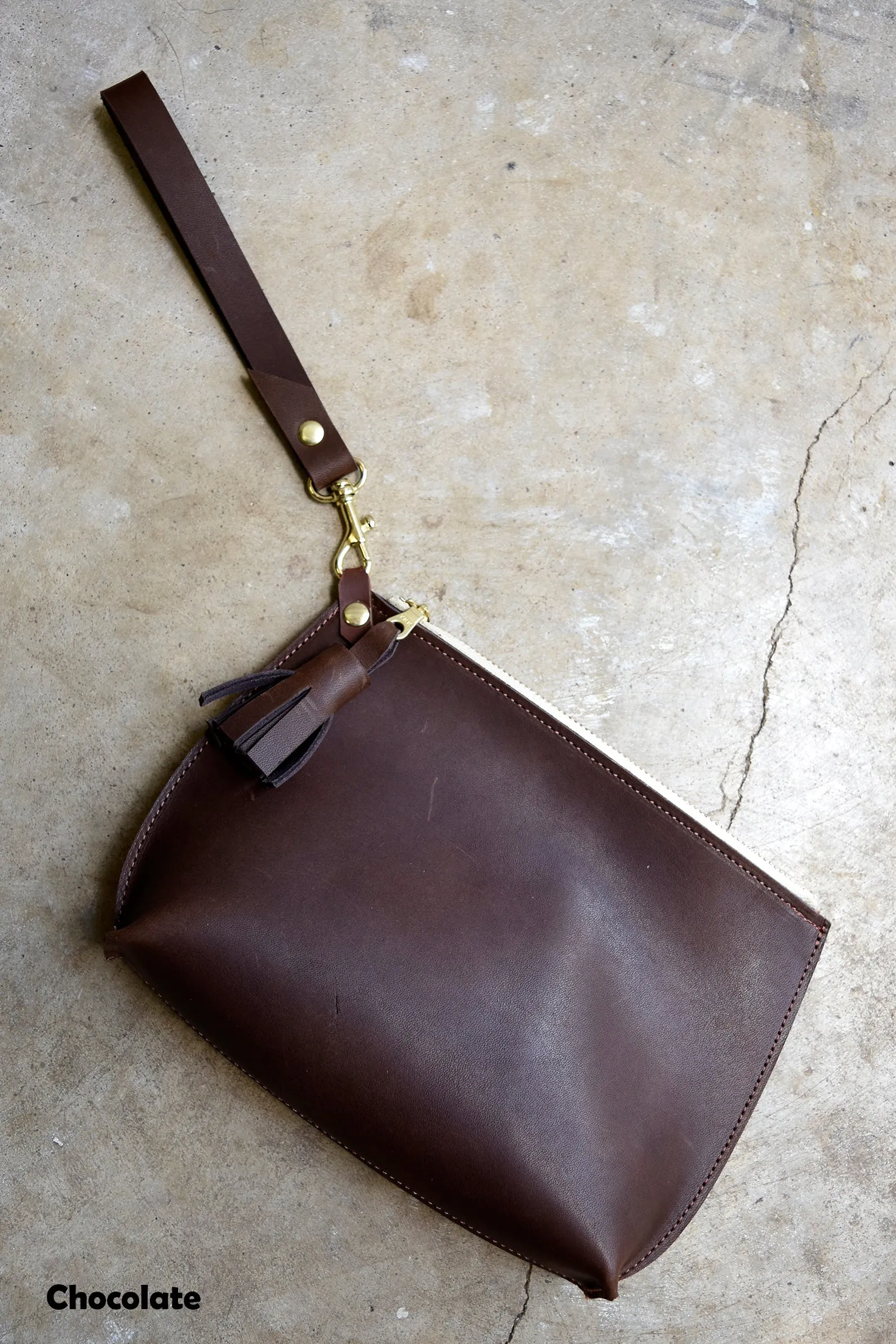 Everyday Leather Wristlet Clutch