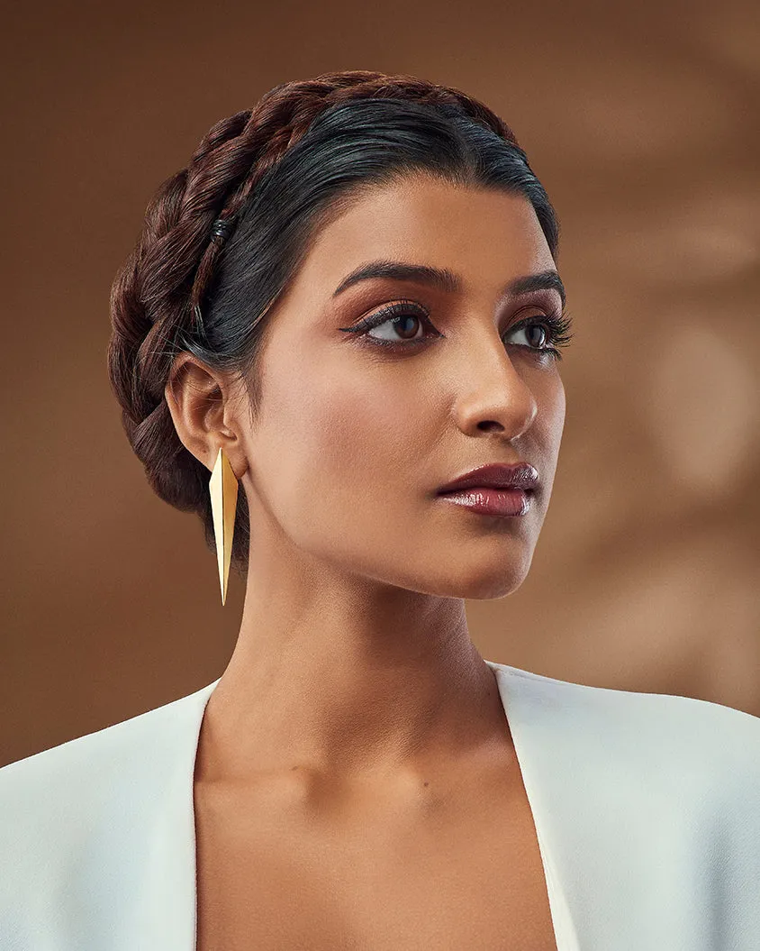 Fashion Jewellery-24K Gold plated Brass-Earring Veerta-Gold-R2024-12-ER-Fashion Edit Rumri Jewellery