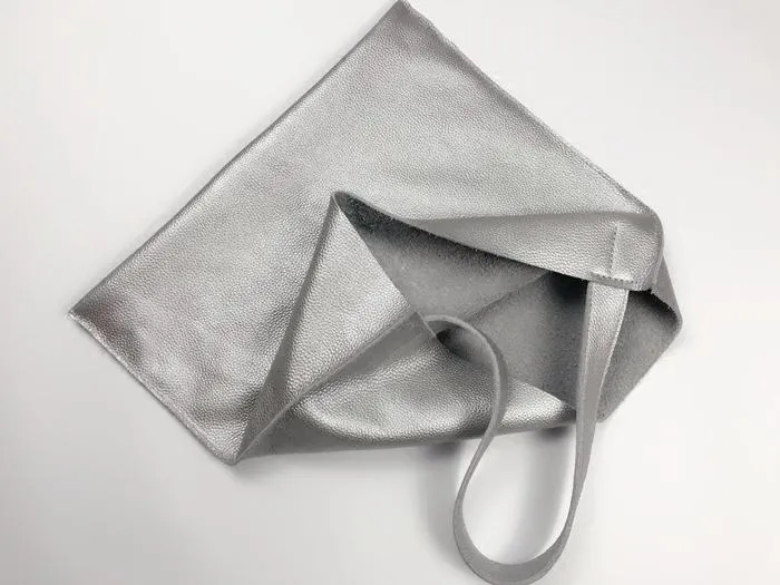 Fashion Womens Silver Leather Vertical Tote Bag Silver Shoulder Tote Bags Handbag Tote For Women