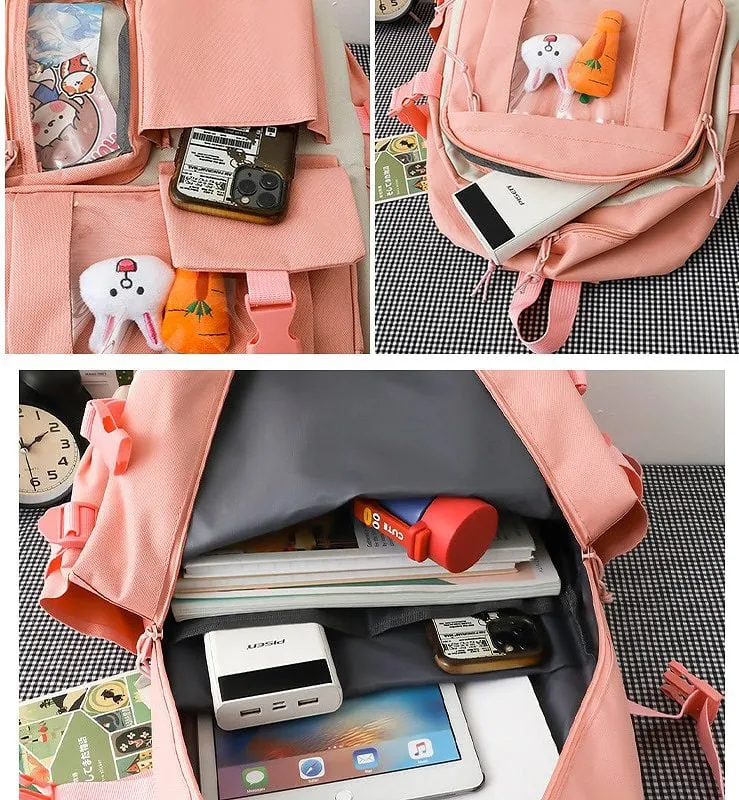 Fashion Yellow Student Bags Set/5Pcs