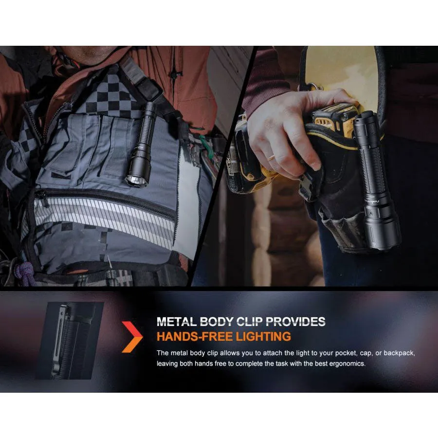 Fenix WF26R 3000 lumens 450m throw rechargeable torch with charging dock