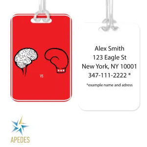 Fist Against Brain Rectangle Luggage Tag