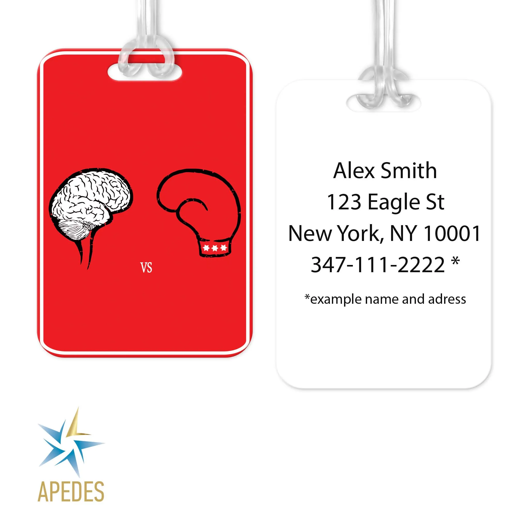 Fist Against Brain Rectangle Luggage Tag