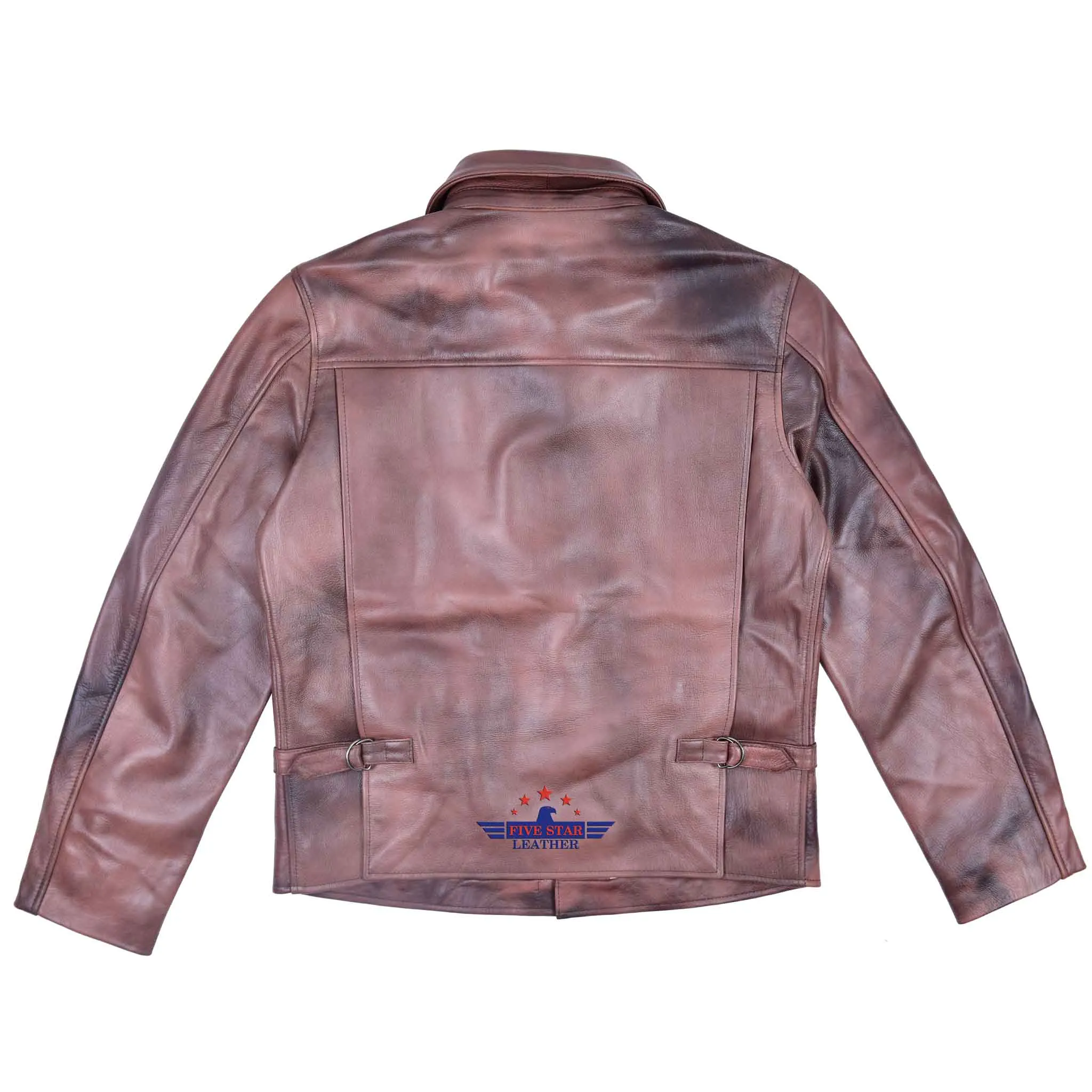 FiveStar Leather Crusader Distressed Brown Steerhide Jacket