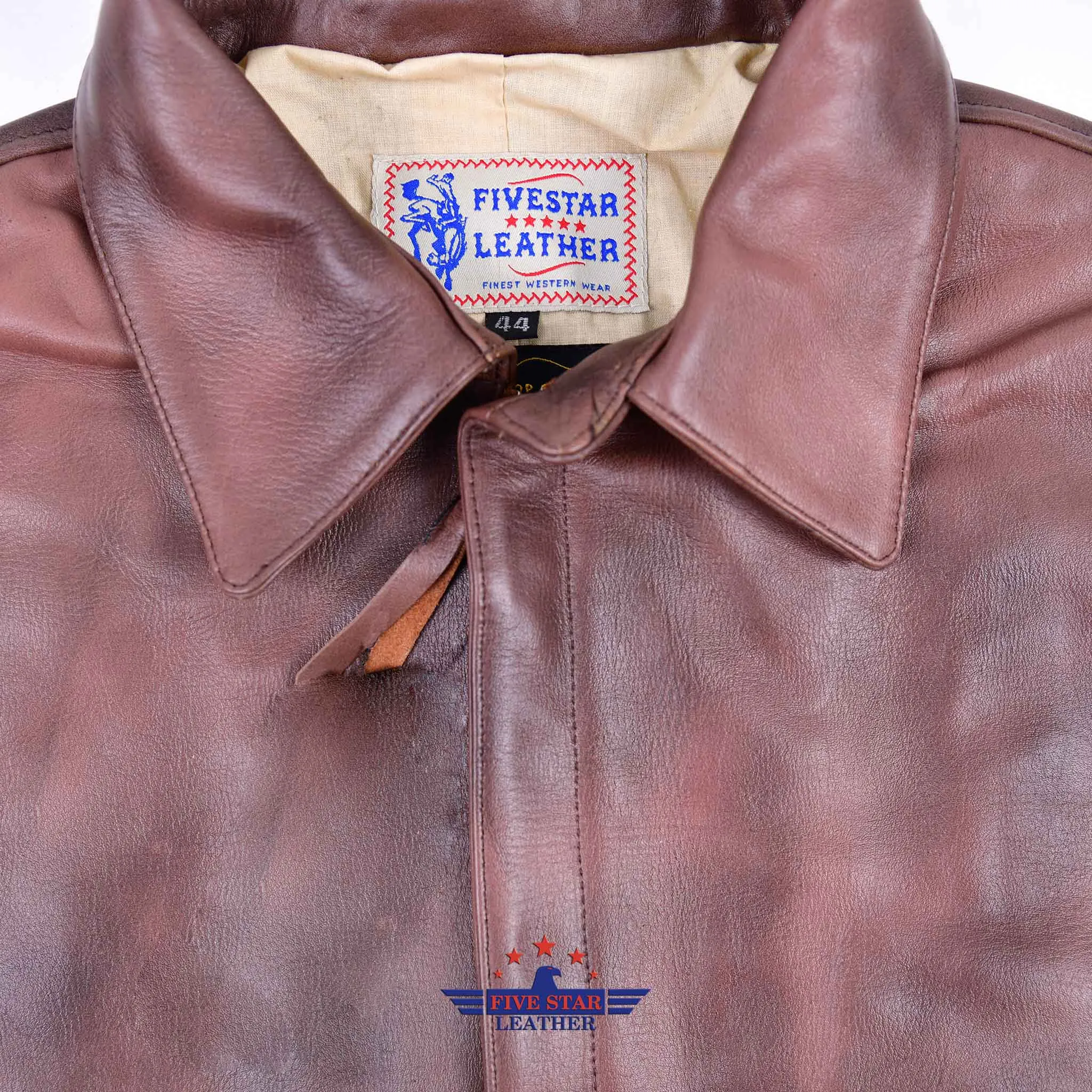 FiveStar Leather Crusader Distressed Brown Steerhide Jacket