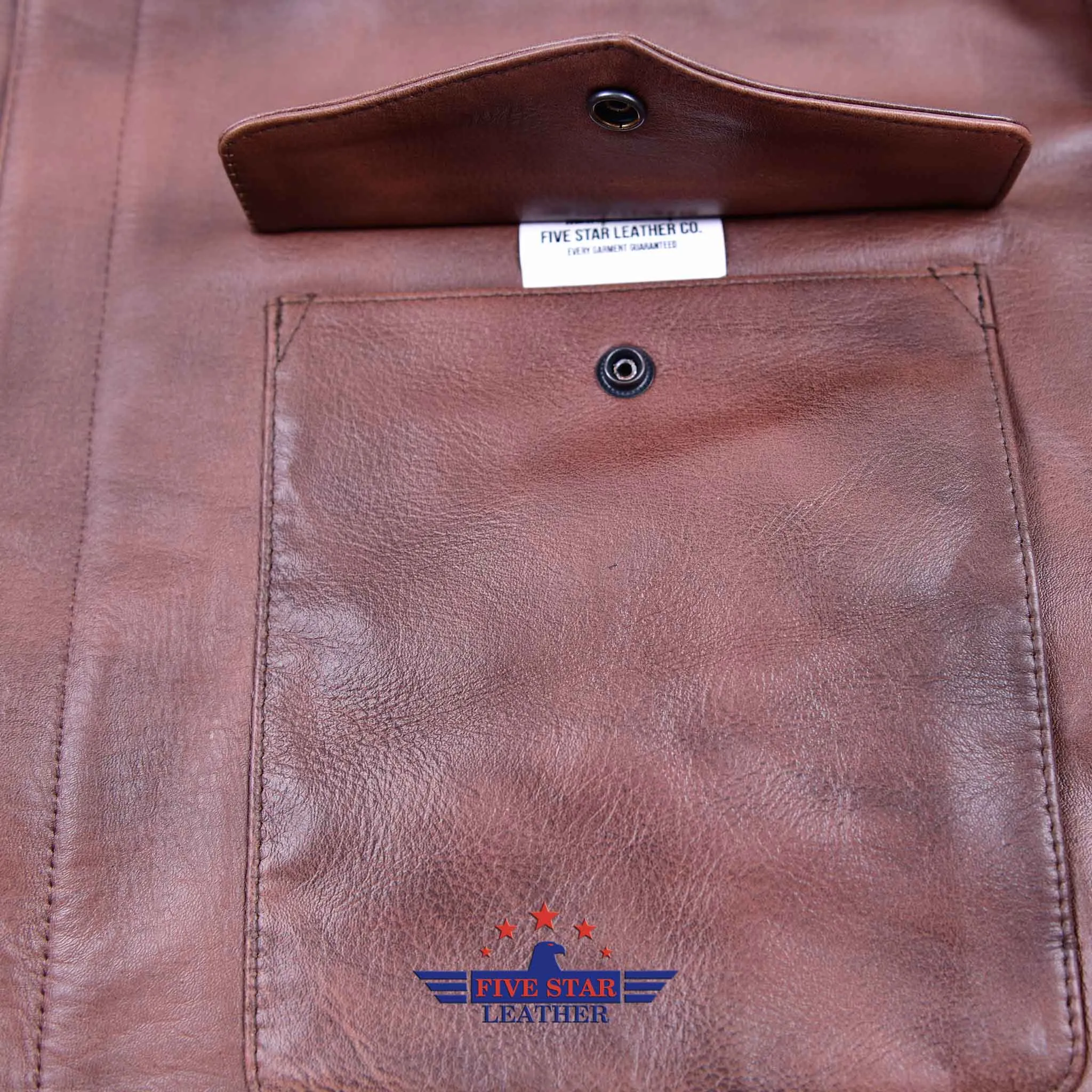 FiveStar Leather Crusader Distressed Brown Steerhide Jacket