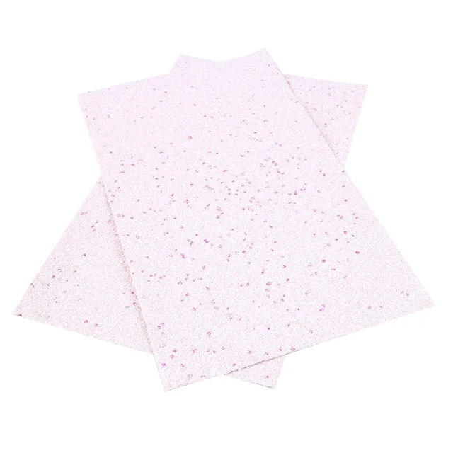 Frosted Powder Pink ~ Chunky Glitter Faux Leather Fabric Sheets ~ 20x34cm