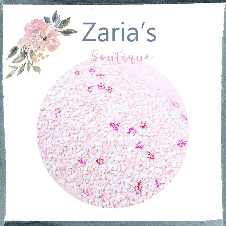 Frosted Powder Pink ~ Chunky Glitter Faux Leather Fabric Sheets ~ 20x34cm