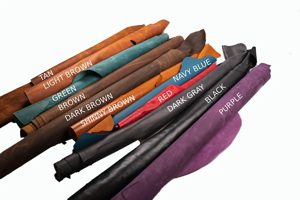 FULL GRAIN Oil Tanned GENUINE Leather Crazy Horse Leather Parts and Leather Pieces For Crafts