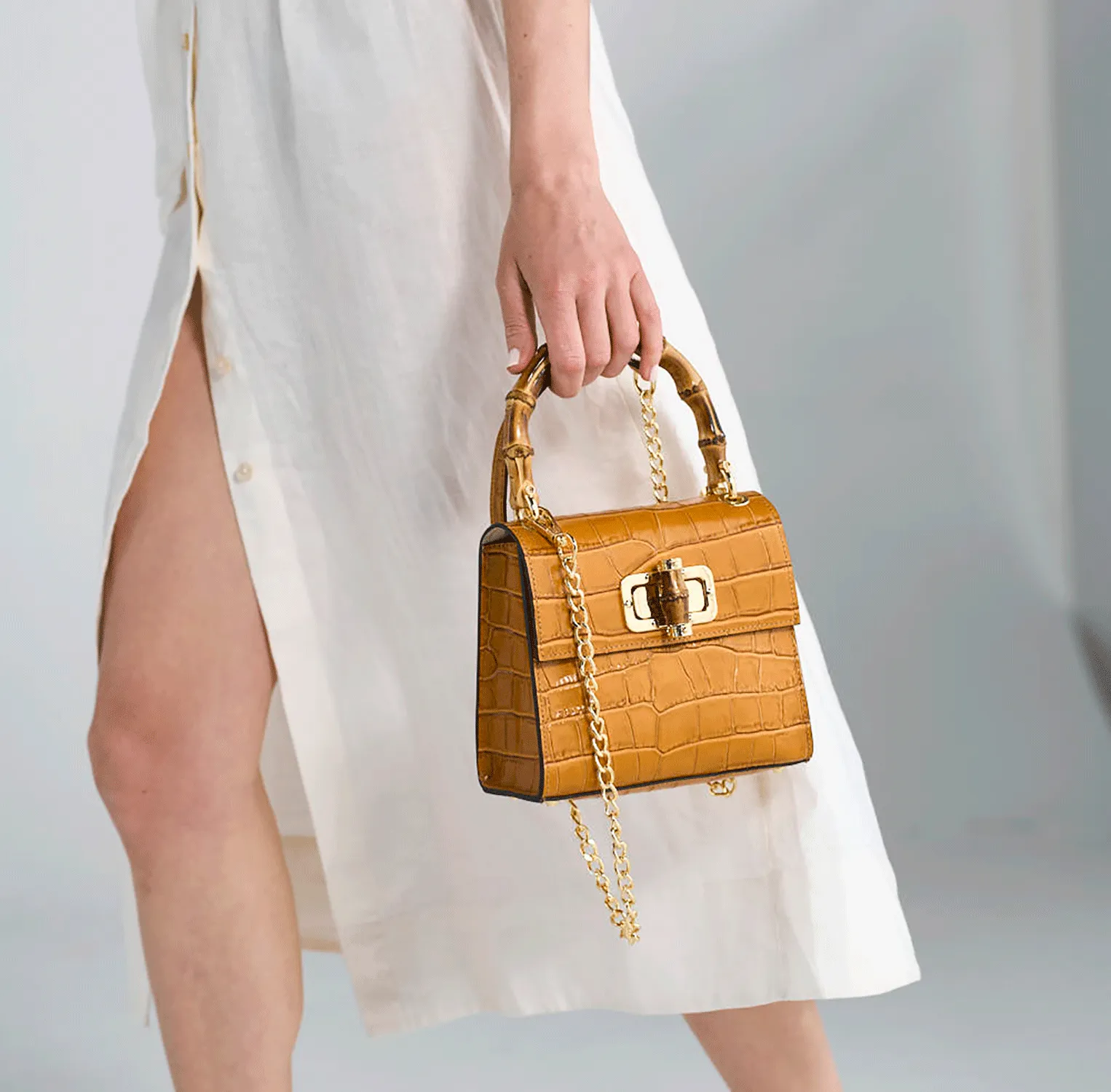 Gaia Top Handle Mini Bag Caramel