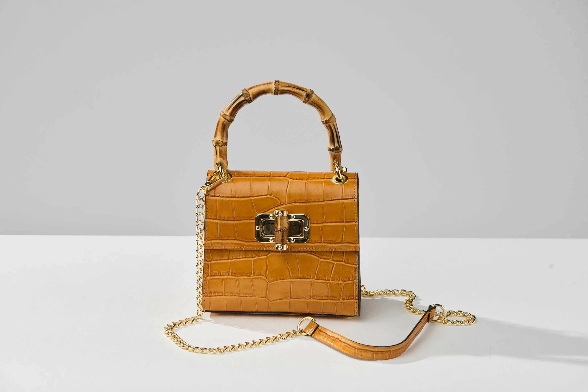 Gaia Top Handle Mini Bag Caramel