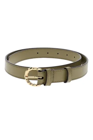 Gia Leather Twisted Buckle Belt