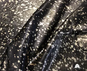 Gold Metallic on Black Cowhide Sheets for crafts | 12"x12", 12"x18", 12"x24" Precuts Leather Sheets